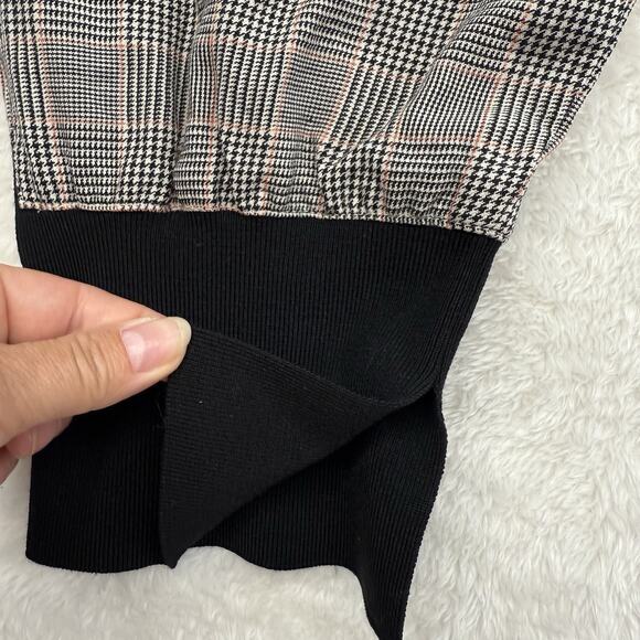 3.1 Phillip Lim Houndstooth Plaid Jogger Pants 8 Gray Black Stretch Wool Blend - Picture 2 of 16